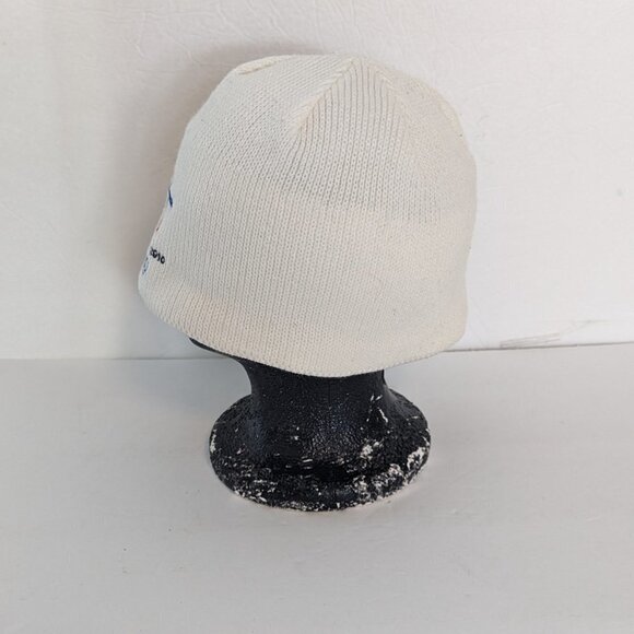 Official Olympics Vancouver 2010 Hat Beanie Fleece Lined Embroidered White Retro - Picture 2 of 6